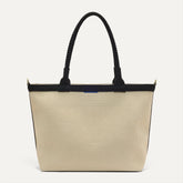 The Lightweight Zip Tote - Black and White Raffia-Knit