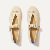 The Max Buckle Mary Jane - Off White Mesh