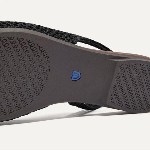 The Almond Slingback - Black Mesh