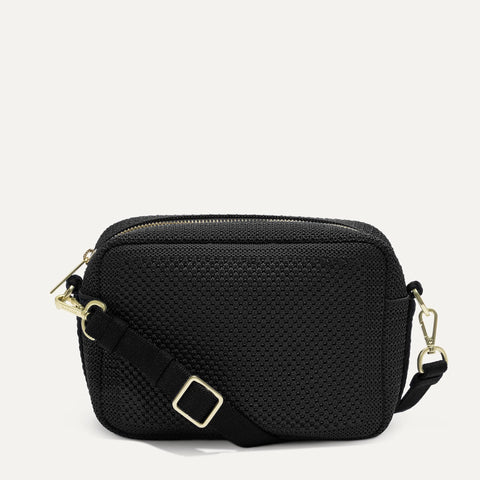 The Crossbody Camera Bag - Black Licorice Open-Knit