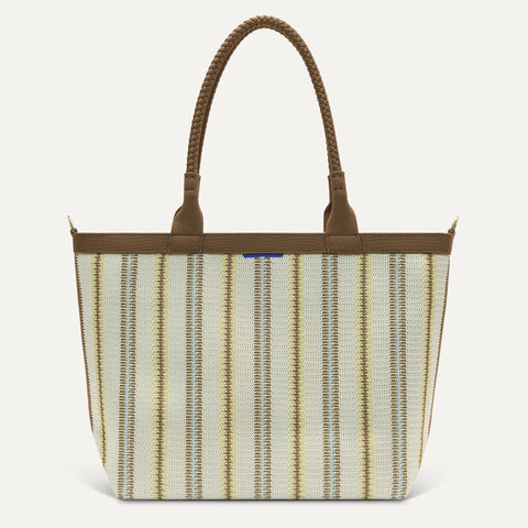 The Lightweight Zip Tote - Sunbeam Market Stripe