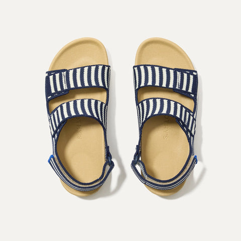 The Kids Double Strap Sandal - Sailor Stripes