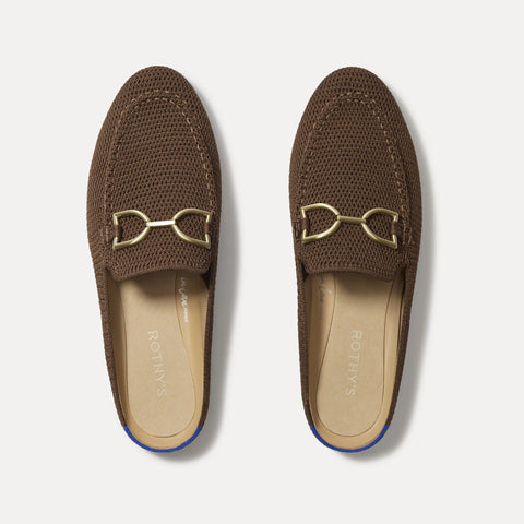 The Double Bit Loafer Mule - Cinnamon Raffia-Knit