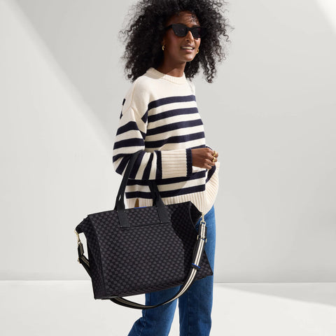 The Crossbody Strap - Black and White Stripe
