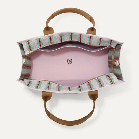 The Classic Tote - Watermelon Market Stripe