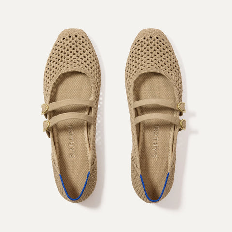 The Double Buckle Mary Jane - Dune Mesh