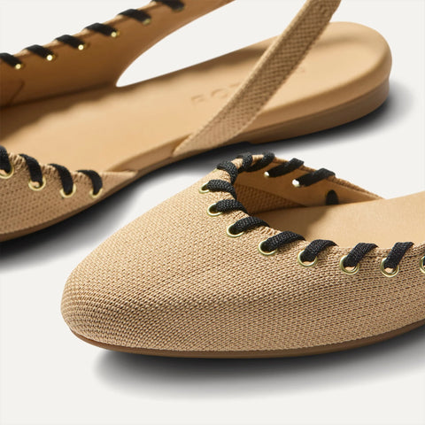 The Almond Slingback - Eyelet Frappe
