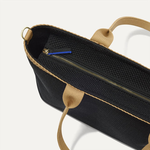 The Lightweight Zip Tote - Black Espresso Open-Knit