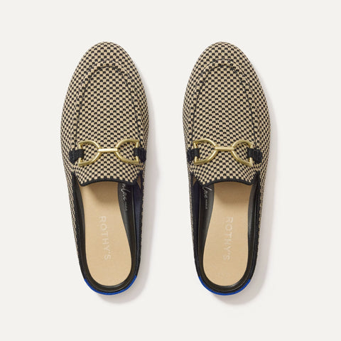 The Double Bit Loafer Mule - Classic Micro Check
