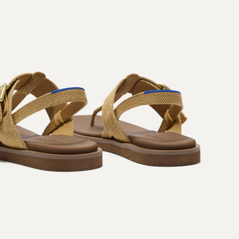 The T–Strap Sandal - Metallic Golden Sun