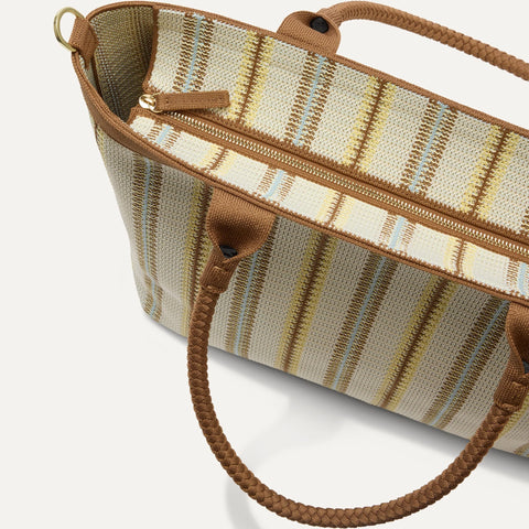 The Lightweight Zip Tote - Sunbeam Market Stripe