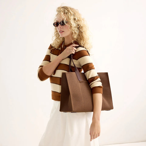 The Classic Tote - Cinnamon Open-Knit