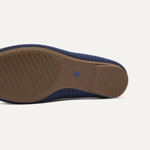 The Double Bit Loafer Mule - Blue Raffia-Knit