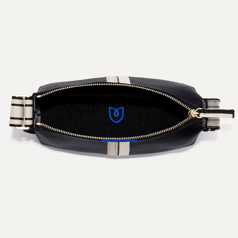 The Casual Crossbody - Black and Ivory Stripe