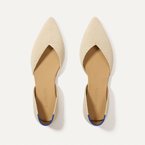 The D'Orsay Point - Conch Raffia-Knit