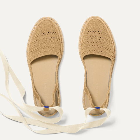 The D'Orsay Espadrille - Camel Crochet