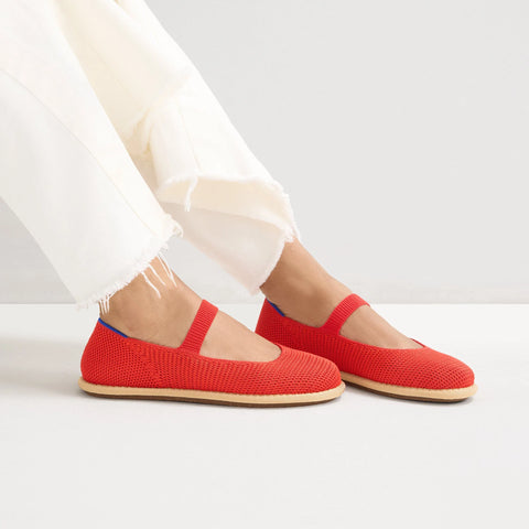 The Cruiser Mary Jane - Poppy Raffia-Knit