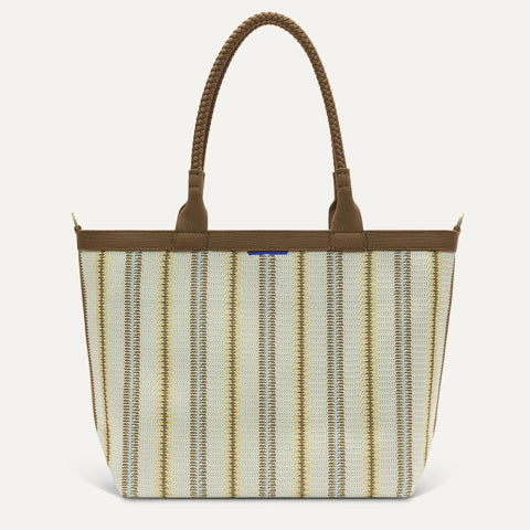 The Lightweight Zip Tote - Sunbeam Market Stripe