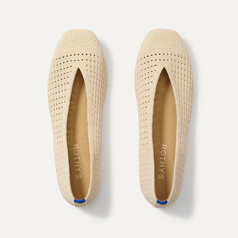 The Max Square Ballerina - Off White Mesh