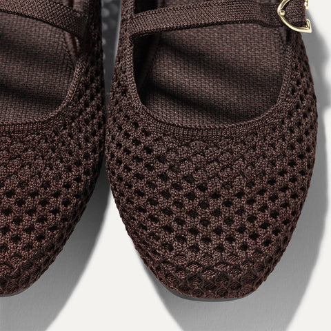 The Double Buckle Mary Jane - Chocolate Mesh